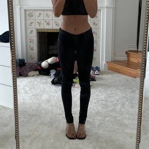 Juicy Jean Couture black waxed painted-on skinny jeans